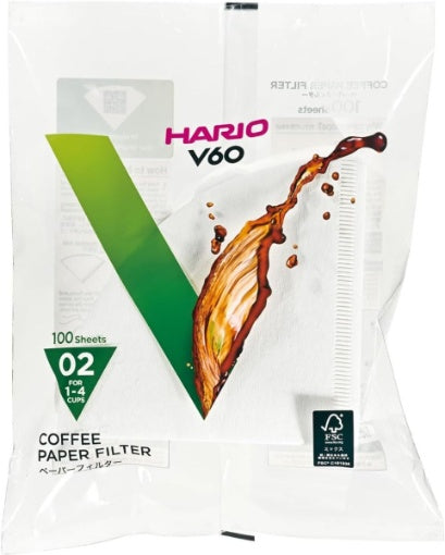 Hario V60 02 Paper Filters – 100 Sheets