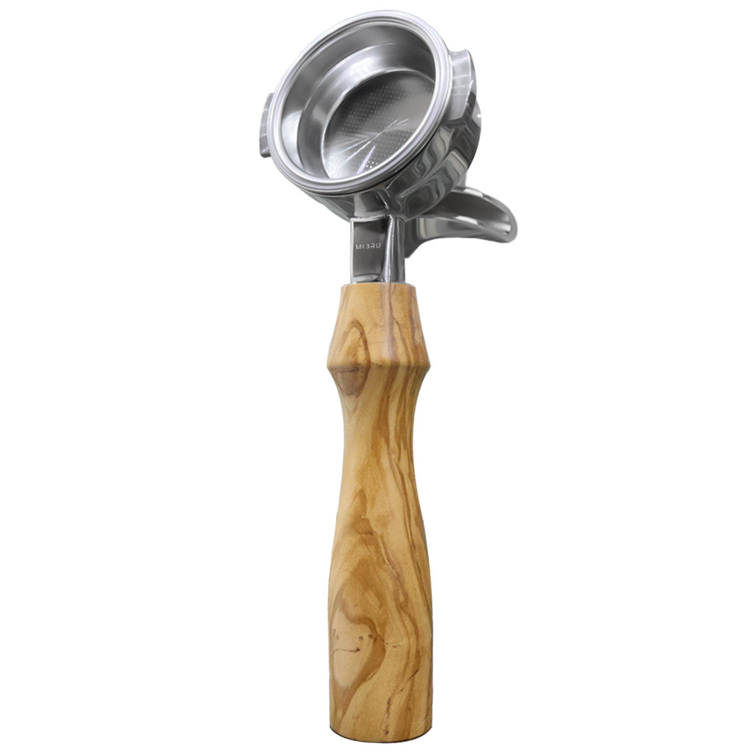 58mm Dual Spout Portafilter with Olive Wood Handle