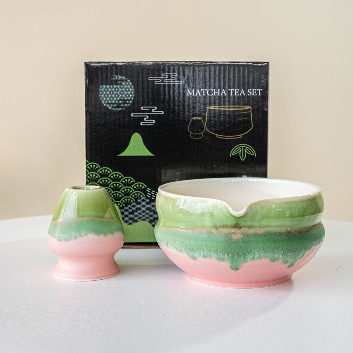 2-in-1 Matcha Tool Set green and Pink